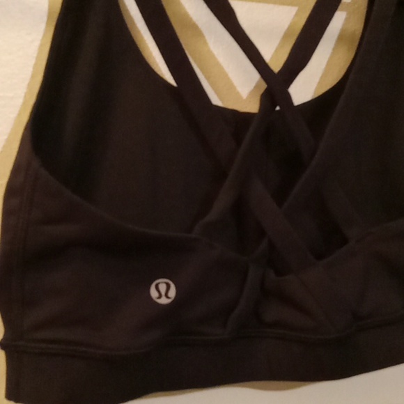 Lululemon Brand-Black Strappy Energy Bra- Medium A-DD- Size 6 - Picture 7 of 8